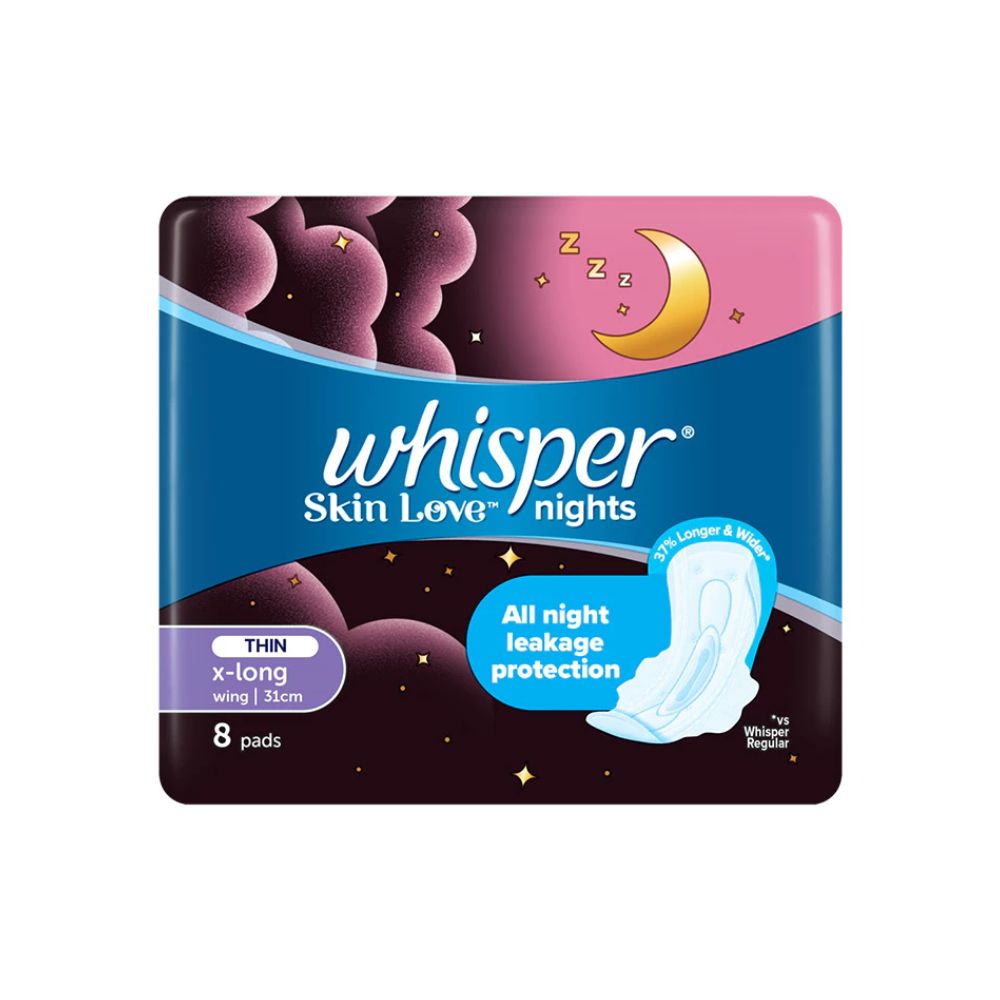 Băng Vệ Sinh Whisper Siêu Mỏng Ban Đêm 31cm 8 Miếng