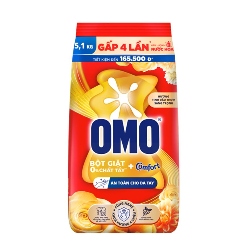 Bột Giặt Omo Comfort Tinh Dầu Thơm Sang Trọng 5.1KG