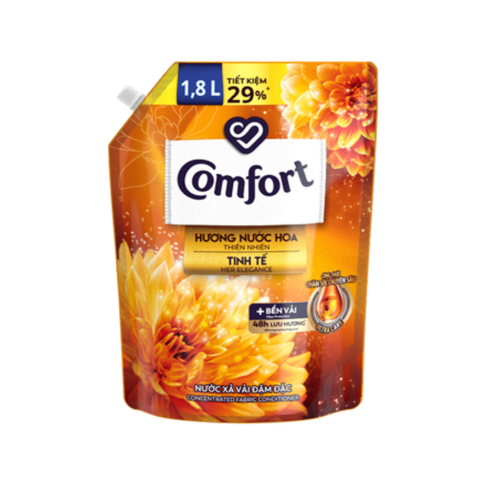 Nước Xả Vải Comfort Hương Nước Hoa Thiên Nhiên Tinh Tế Túi 1.8L