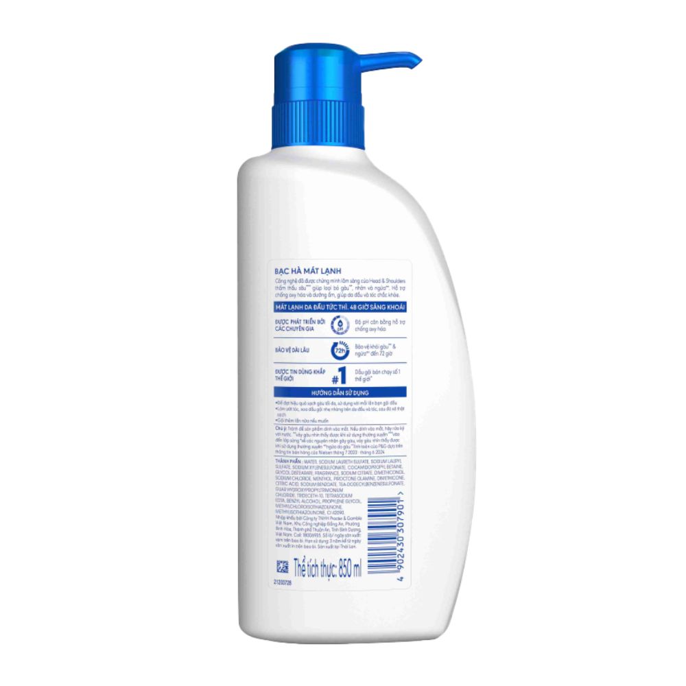 Dầu Gội Head & Shoulders Bạc Hà 850ML