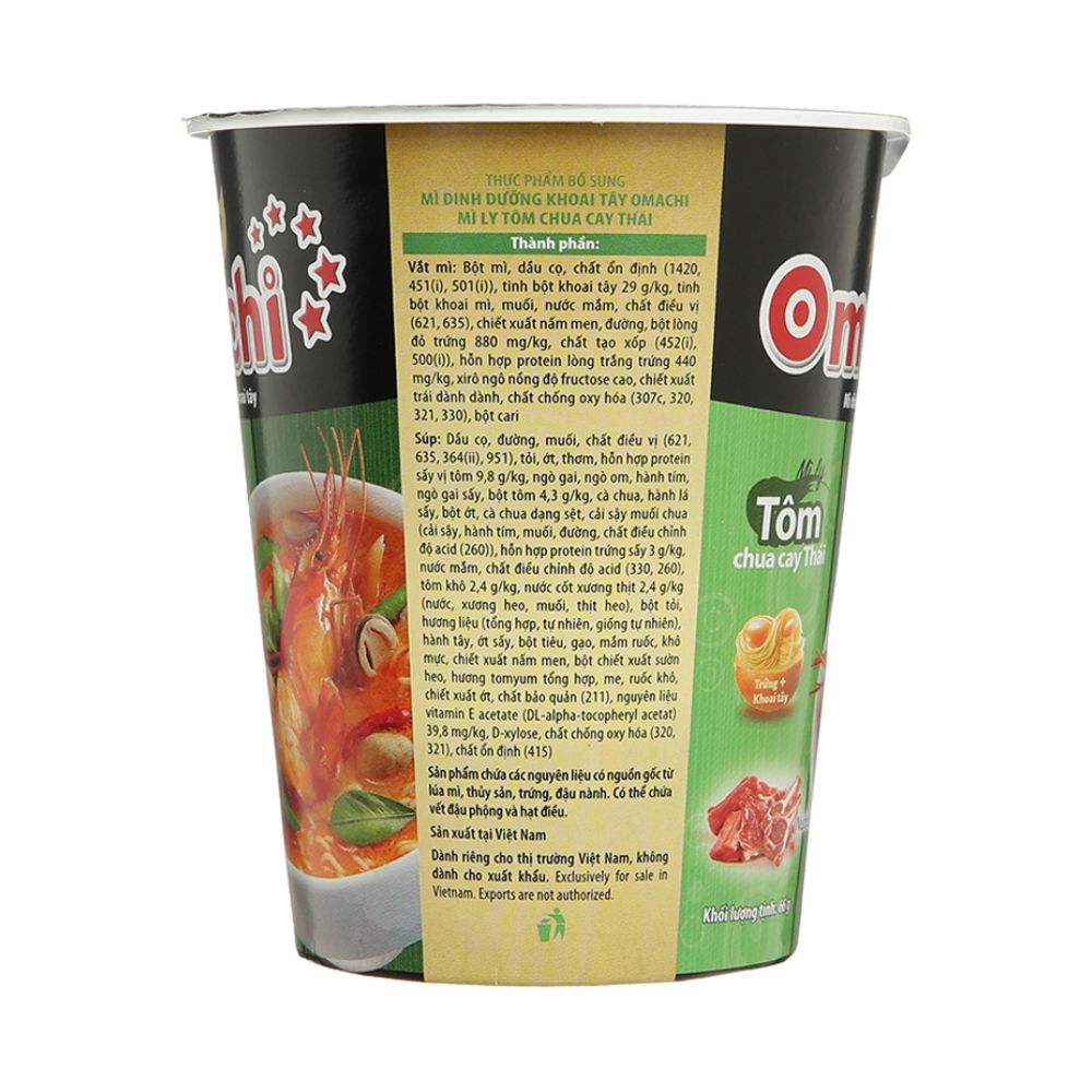 Mì Khoai Tây Omachi Chua Cay Thái 66G