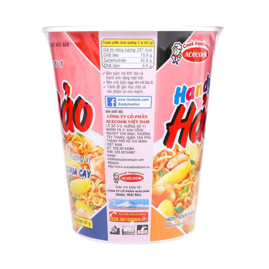 Mì Ly Handy Hảo Hảo Tôm Chua Cay 67G