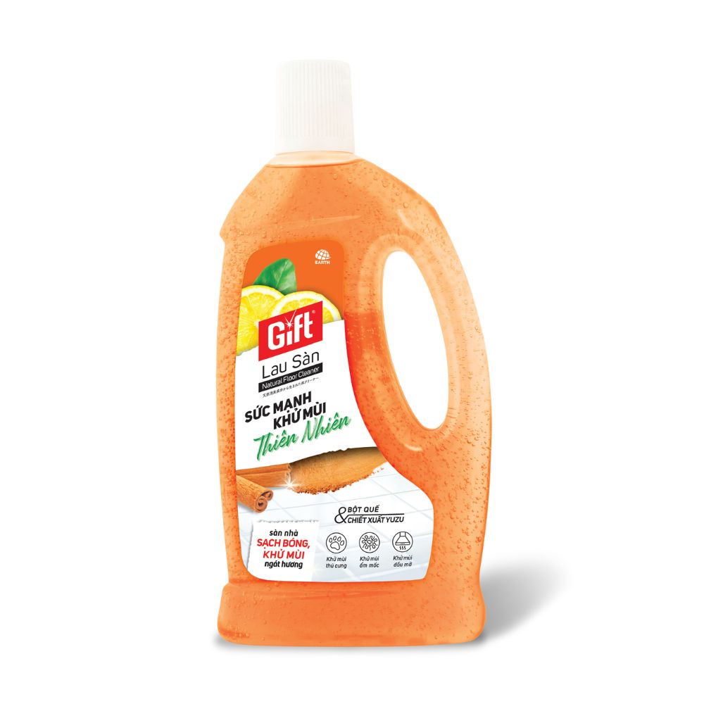 Nước Lau Sàn Gift Khử Mùi Thiên Nhiên Bột Quế Chiết xuất Yuzu 1L