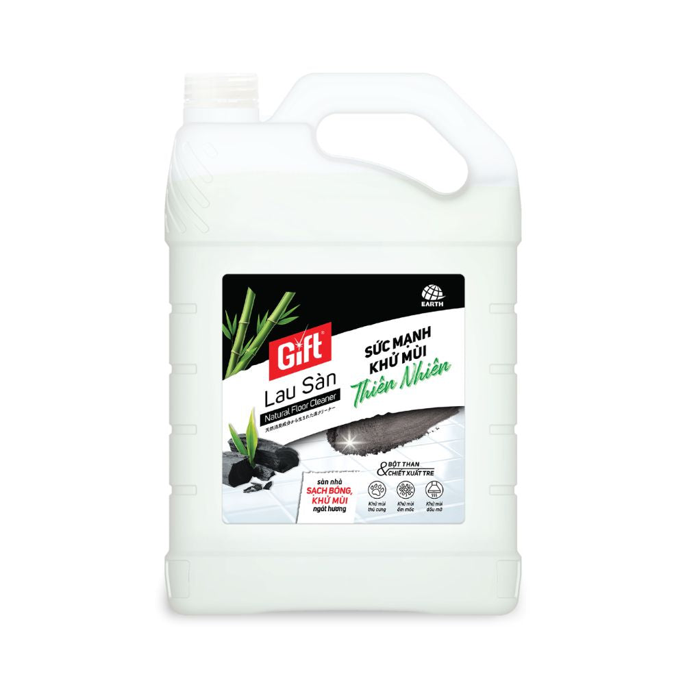 Nước Lau Sàn Gift Khử Mùi Thiên Nhiên Bột Than Chiết xuất Tre 3.8KG