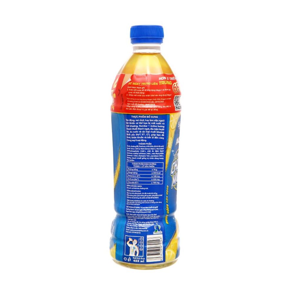 Nước Tăng Lực Number 1 Active Chanh Muối 455ML