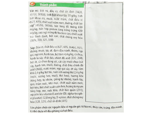 Mì Khoai Tây Omachi Tôm Chua Cay Thái 80gr