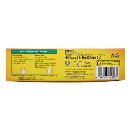 Trà đen túi lọc Lipton nhãn vàng 2G