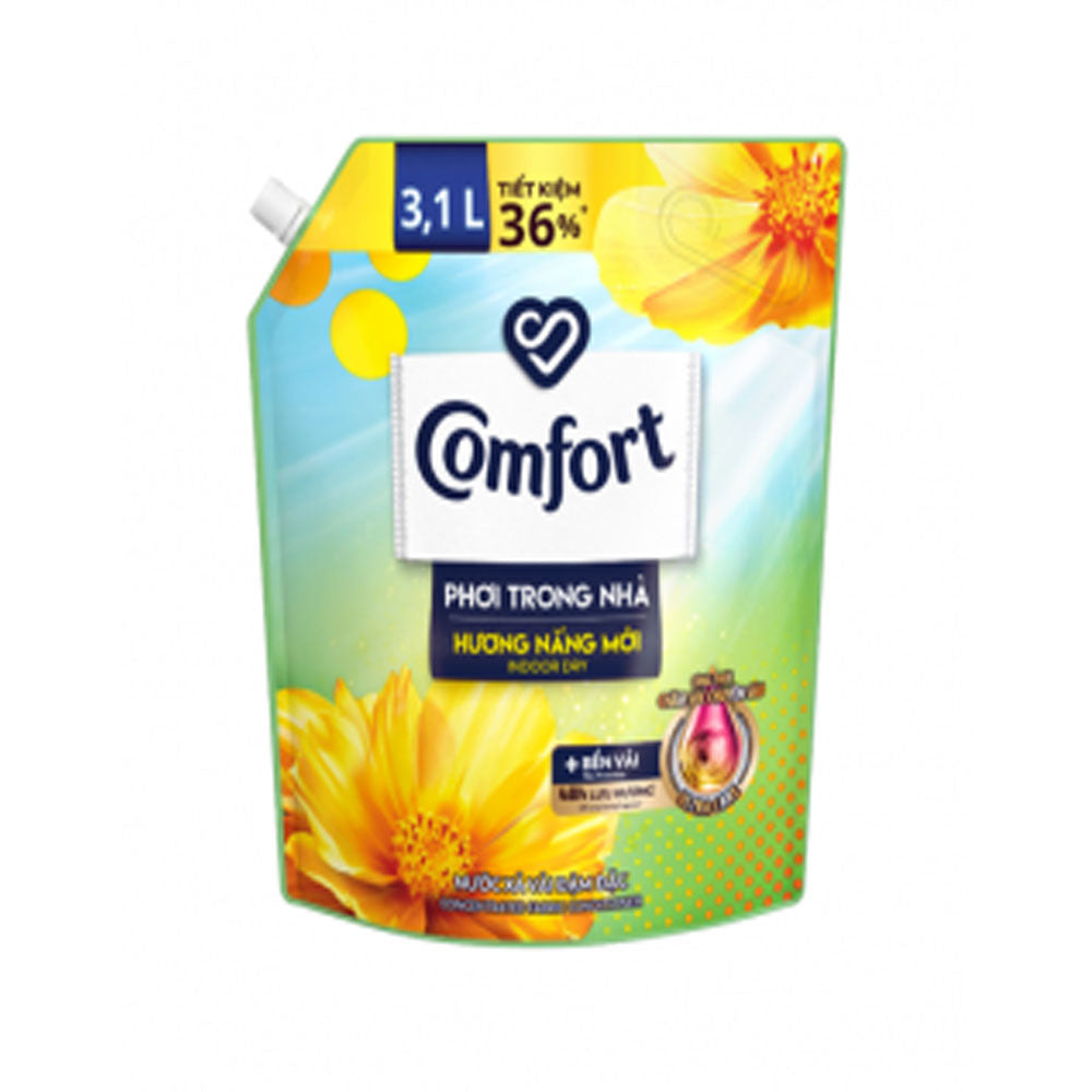 Nước Xả Vải Comfort Phơi Trong Nhà Hương Nắng Mới Túi 3.1L
