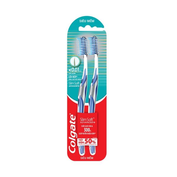 Bàn Chải Đánh Răng Colgate SlimSoft Advanced 2 Cây