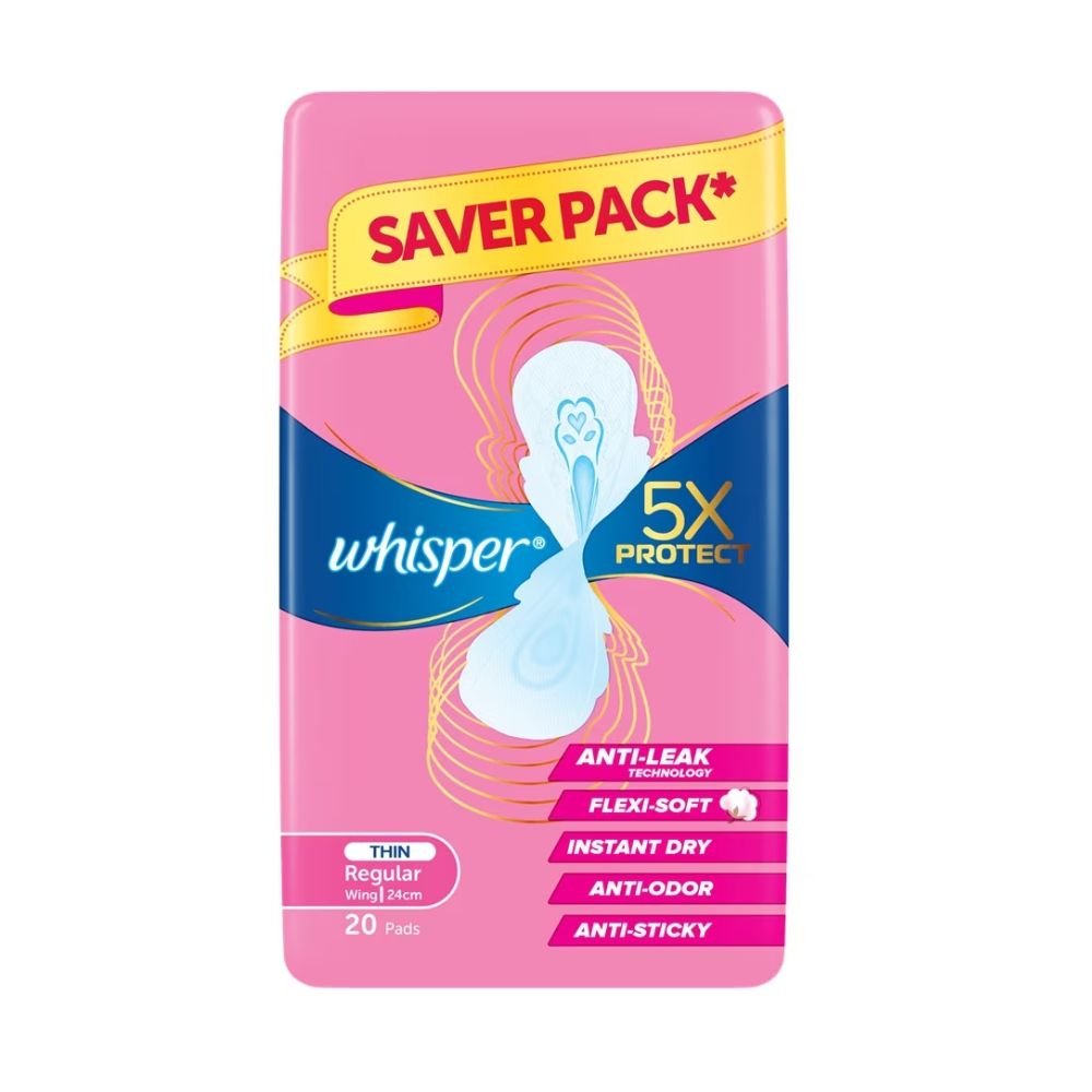 Băng Vệ Sinh Whisper 5X Bảo Vệ Siêu Mỏng 24cm 20 Miếng