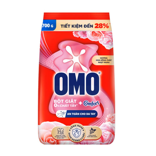 Bột Giặt Omo Comfort Hương Hoa Hồng Pháp Ngọt Ngào 700G