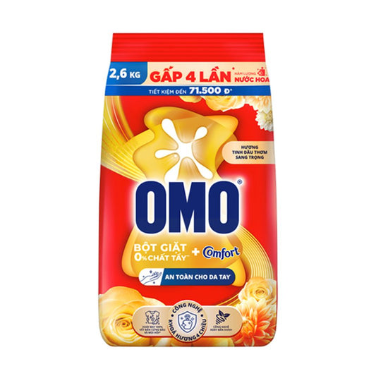 Bột Giặt Omo Comfort Tinh Dầu Thơm Sang Trọng 2.6KG