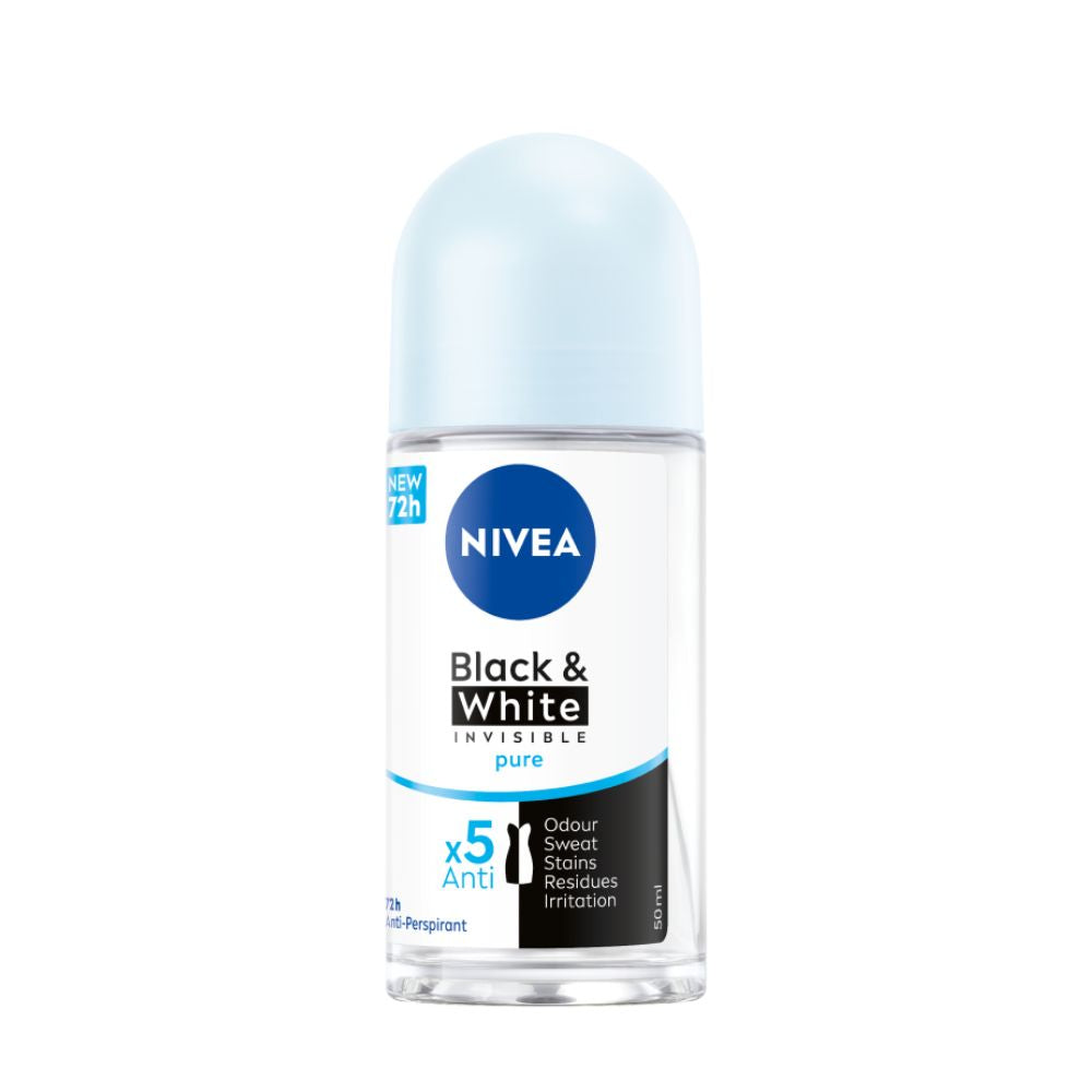 Nivea Invisible For Black &amp; White Deodorant Prevents Yellowing 50ML