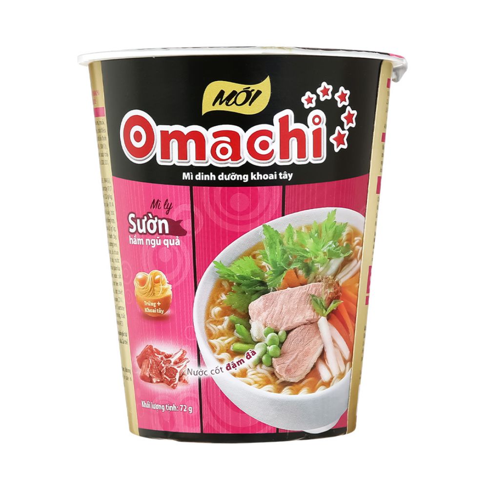 Mì Khoai Tây Omachi Sườn Hầm Ngũ Quả Ly 72G