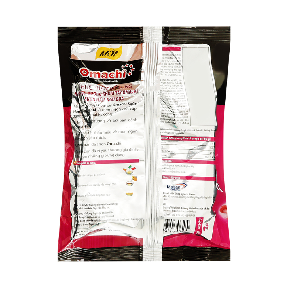 Mì Omachi Sườn Hầm Ngũ Quả 80G