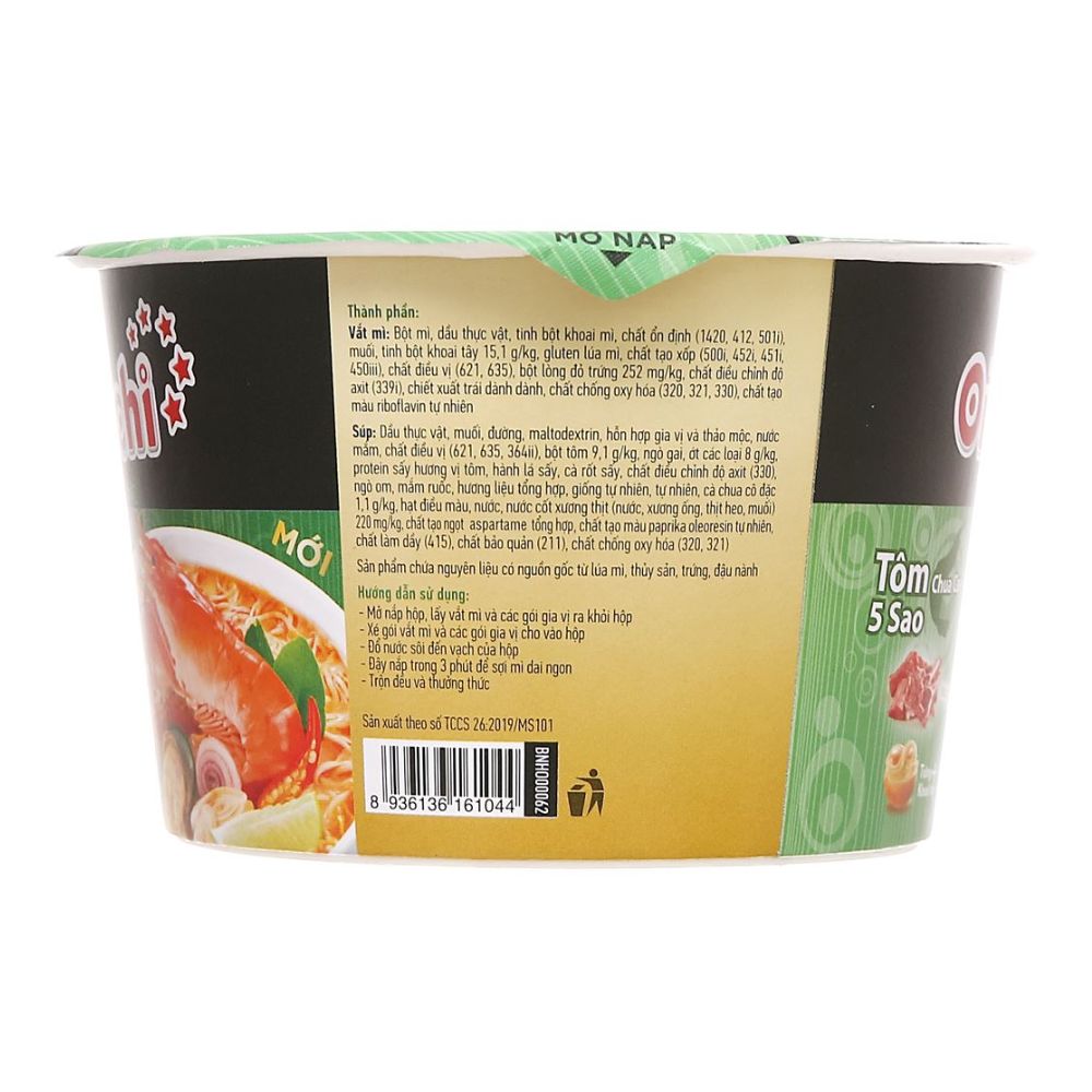 Mì Omachi Tôm Chua Cay Hộp 90G