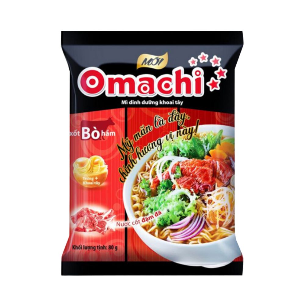 Mì Omachi Xốt Bò Hầm 81G