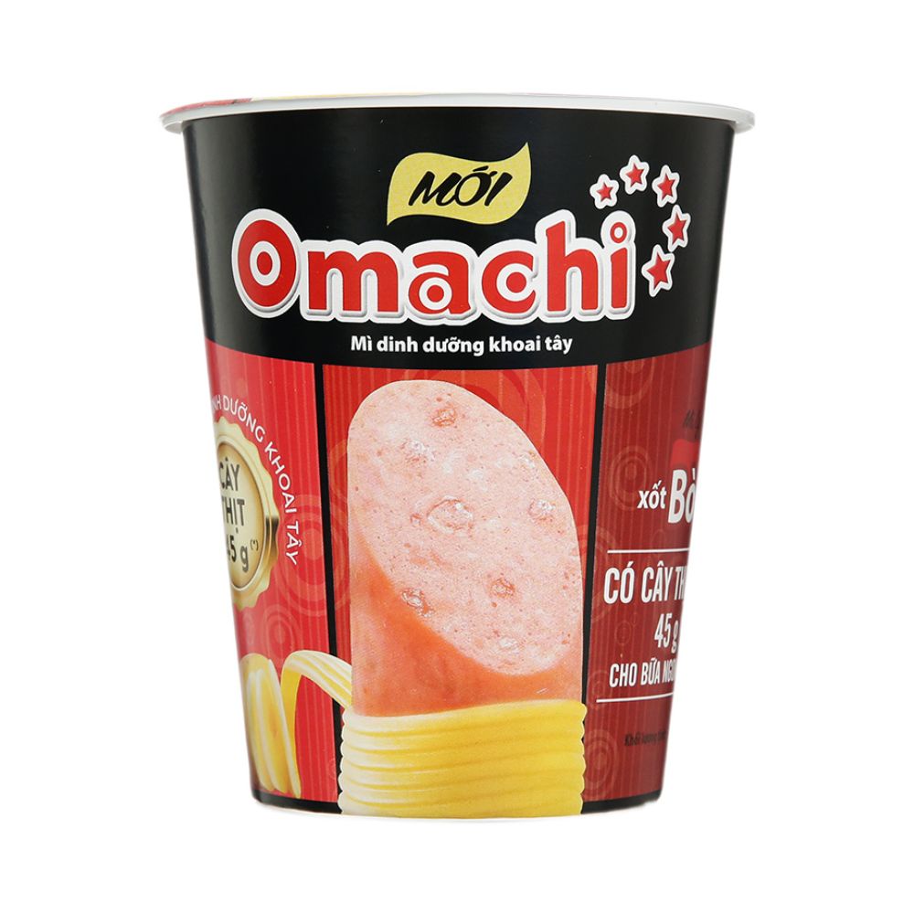 Mì Omachi Xốt Bò Hầm Có Cây Thịt Thật Ly 114G