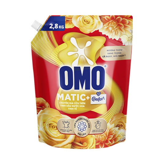 Nước Giặt OMO Matic Comfort Chuyên Gia Cửa Trên Tinh Dầu Nước Hoa Tinh Tế 2.8KG