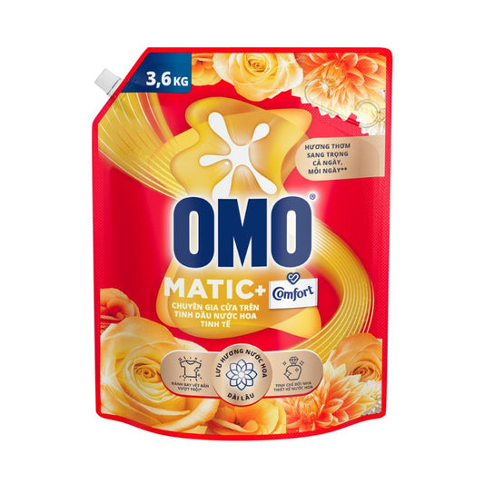 Nước Giặt OMO Matic Comfort Chuyên Gia Cửa Trên Tinh Dầu Nước Hoa Tinh Tế 3.6KG