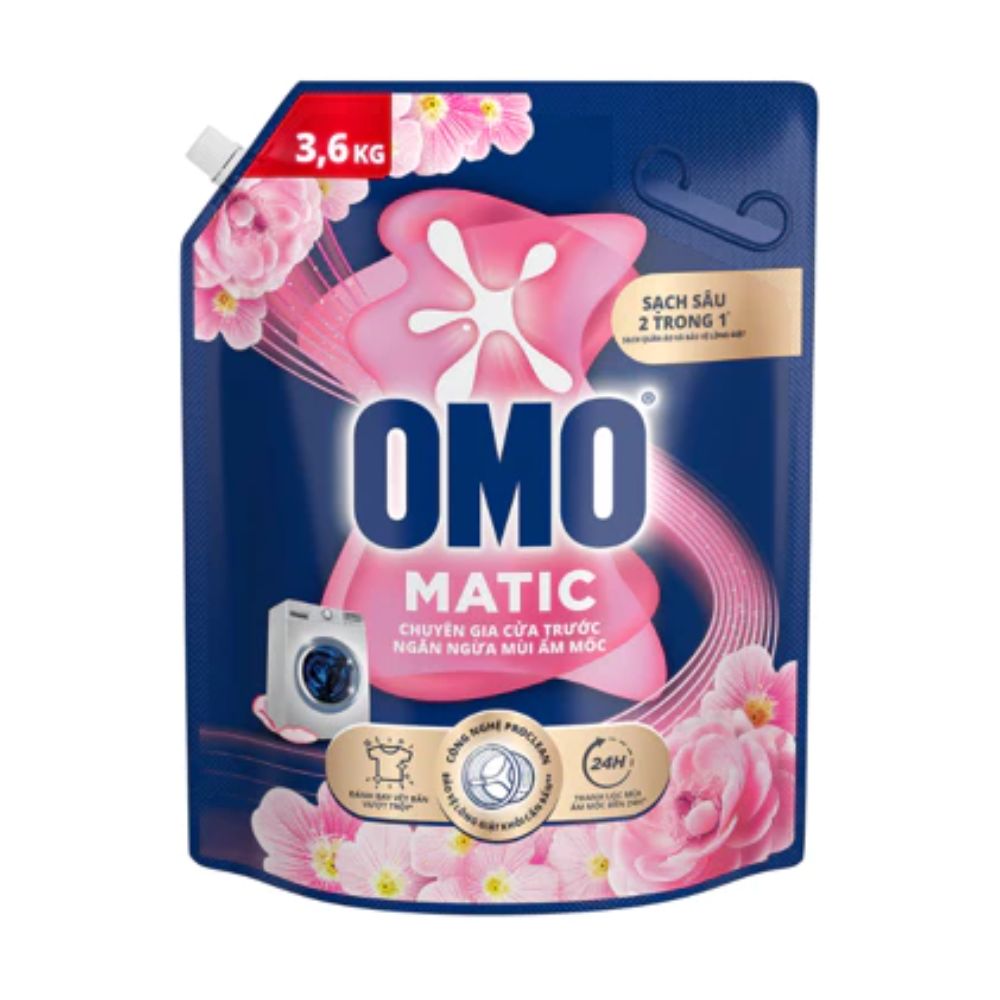 Nước Giặt OMO Matic Cửa Trước Ngăn Ngừa Mùi Ẩm Mốc 3.6KG