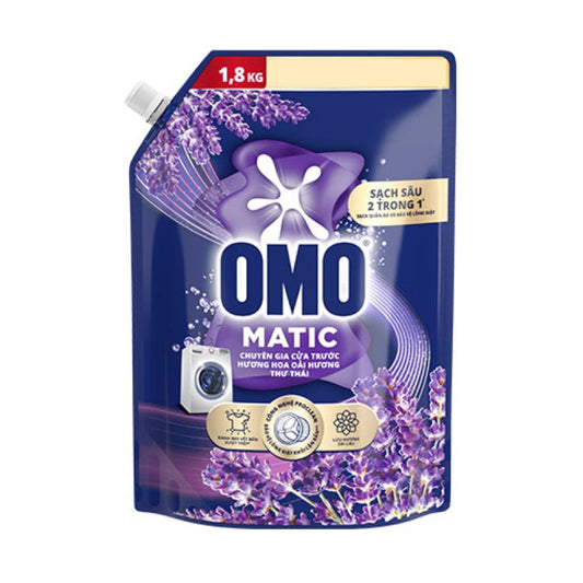 Nước Giặt Omo Máy Giặt Cửa Trước Hương Hoa Oải Hương Thư Thái 1.8KG