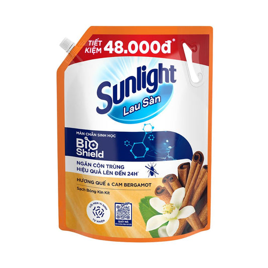 Nước Lau Sàn Sunlight Tinh Dầu Thảo Mộc Quế Cam Bergamot 3.4Kg