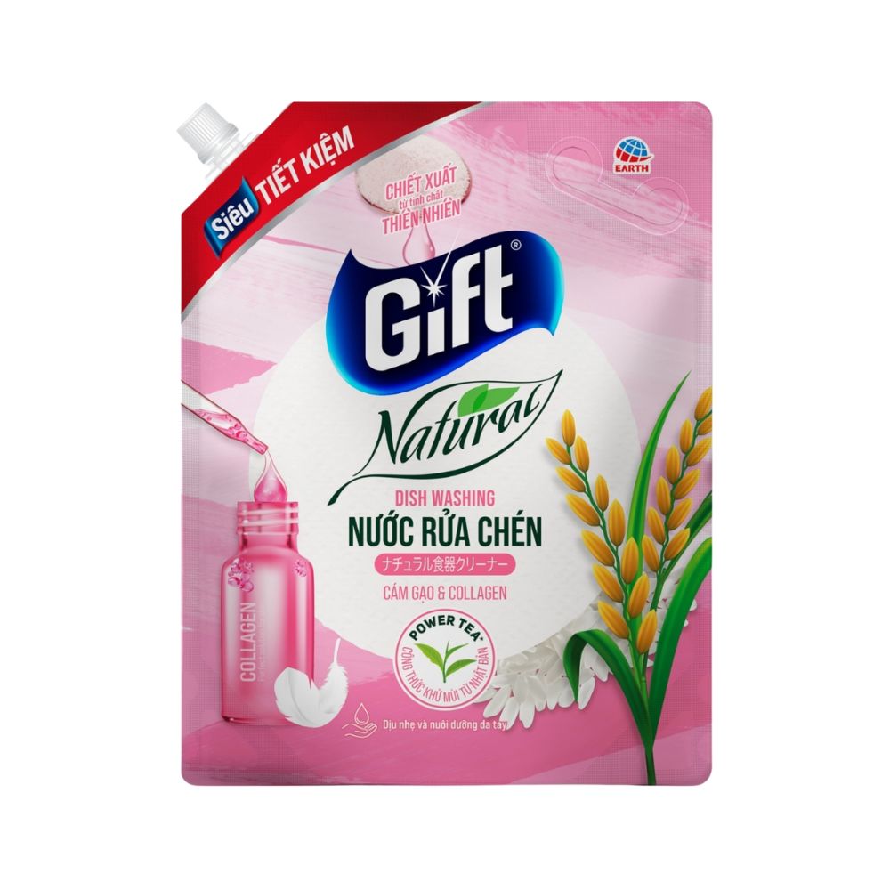 Nước Rửa Chén Gift Hương Cám Gạo Collagen 3.6KG Phân Phối Giá Sỉ – Horeco