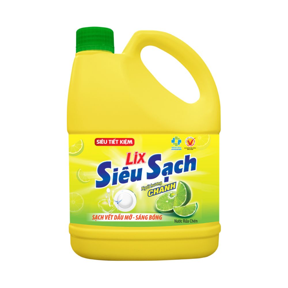Nước Rửa Chén Lix Siêu Sạch Chanh 3.5KG