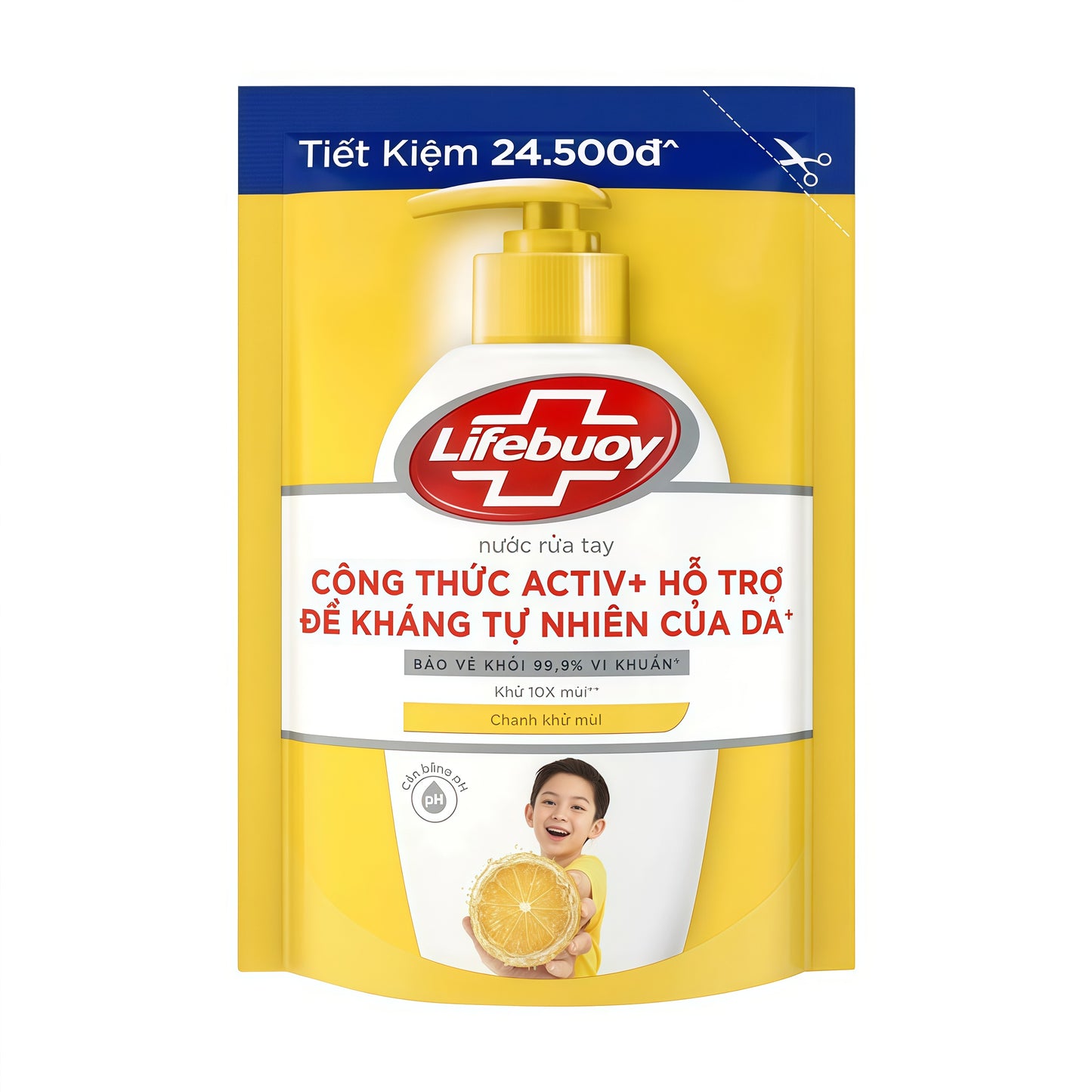 Nước Rửa Tay Lifebuoy Chanh Khử Mùi Diệt Khuẩn Túi 400G