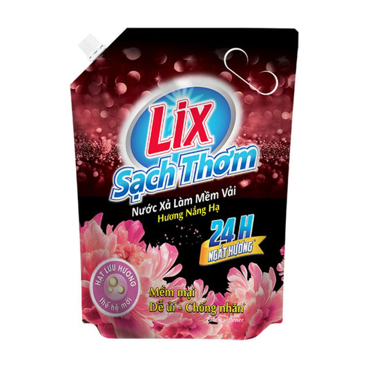Nước Xả Làm Mềm Vải Lix Sạch Thơm Hương Nắng Hạ 3.2L