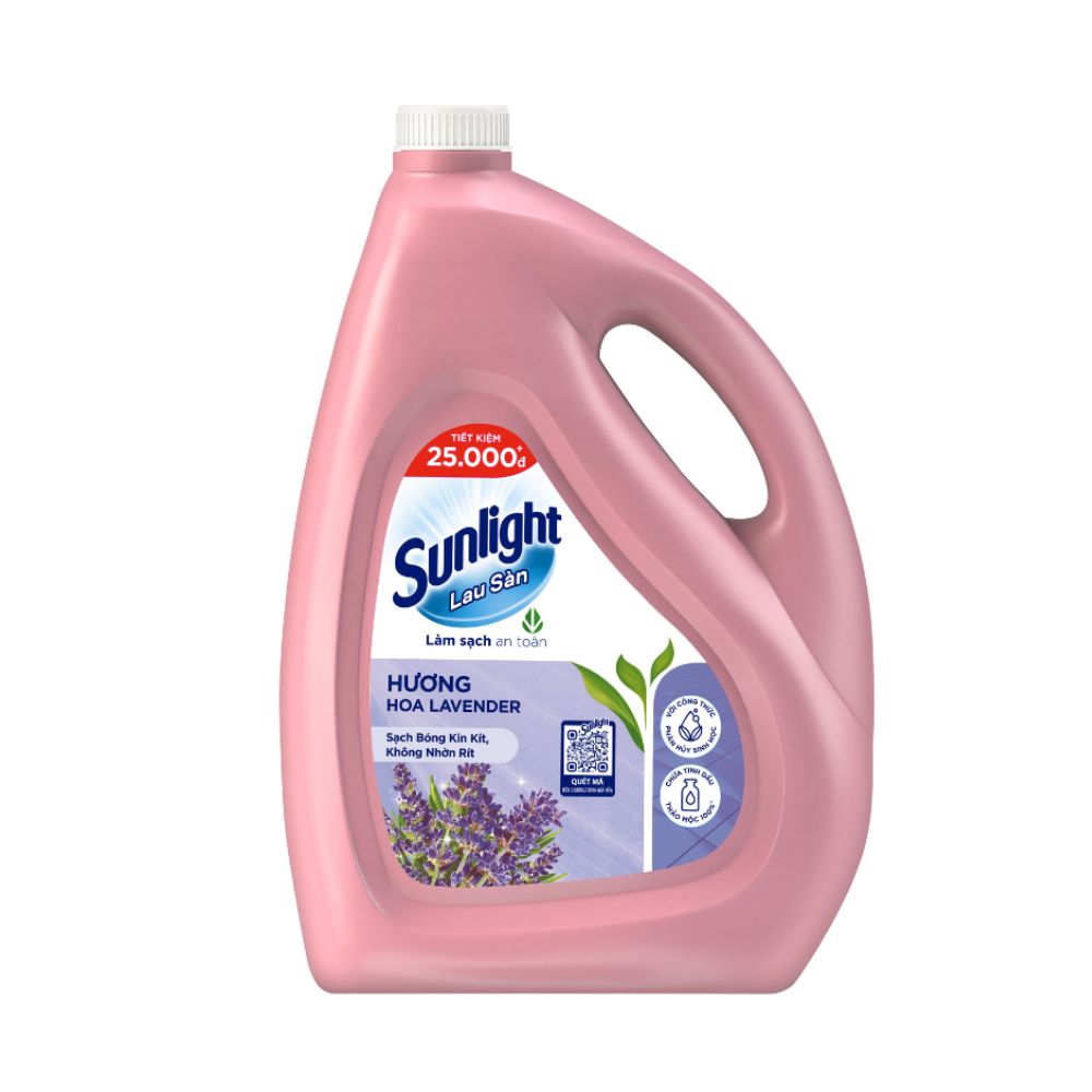 Nước lau sàn Sunlight Tinh dầu thảo mộc hương Lavender 3.6KG