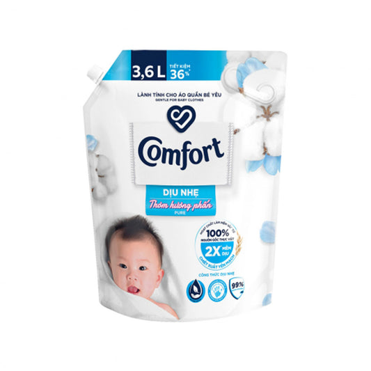 Nước Xả Vải Comfort Mềm Vải Dịu Nhẹ Thơm Hương Phấn Túi 3.6L