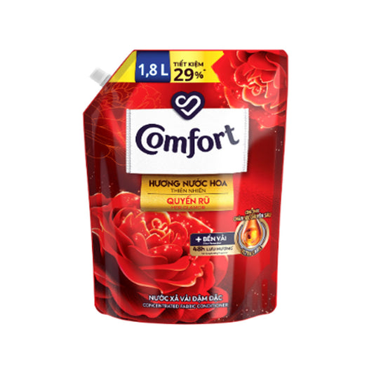 Nước Xả Vải Comfort Hương Nước Hoa Thiên Nhiên Quyến Rũ Túi 1.8L