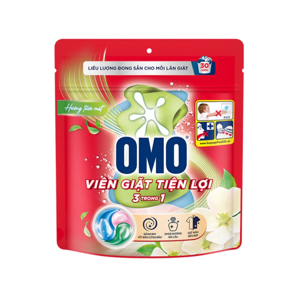 Viên Giặt OMO Matic 3 Trong 1 Hương Tươi Mát 315G