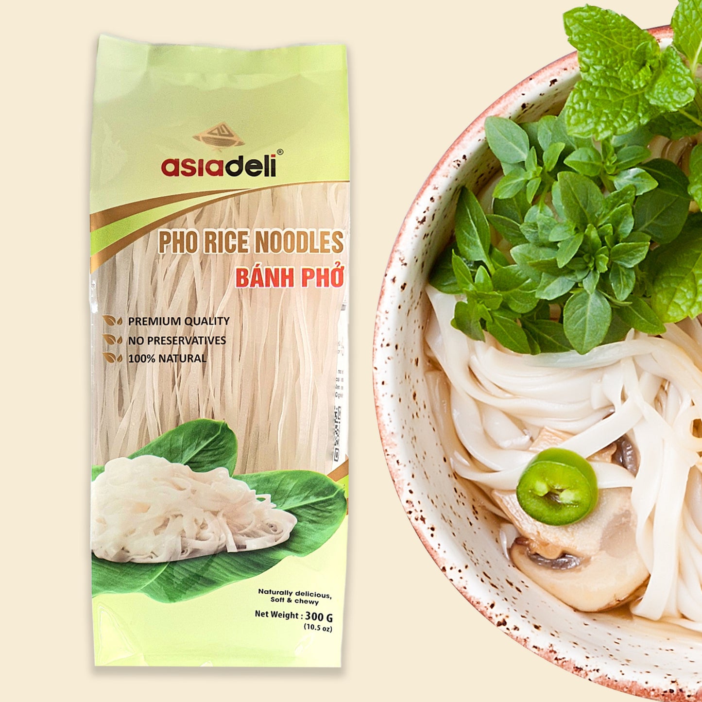 Asiadeli 干河粉 300克包装 出口商品