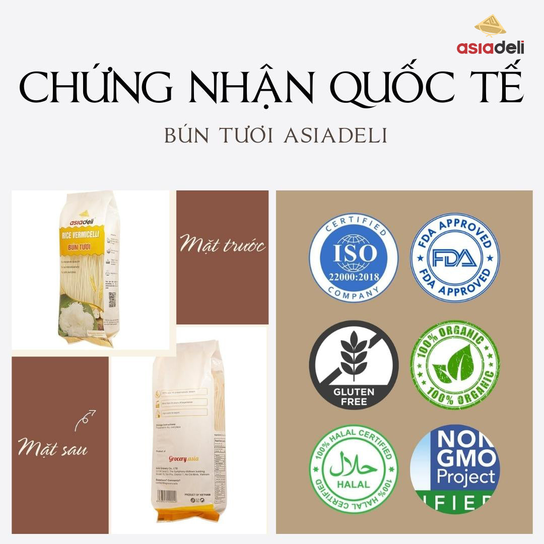 Bún Tươi Khô Asiadeli gói 300g Hàng Xuất Khẩu