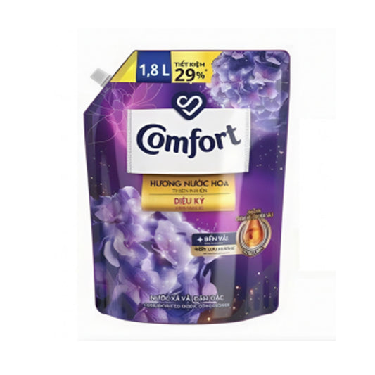 Nước Xả Vải Comfort Hương Nước Hoa Thiên Nhiên Diệu Kỳ Túi 1.8L