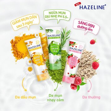 Gel Rửa Mặt Hazeline Ngừa Mụn Dịu Nhẹ Matcha Tràm Trà 50g