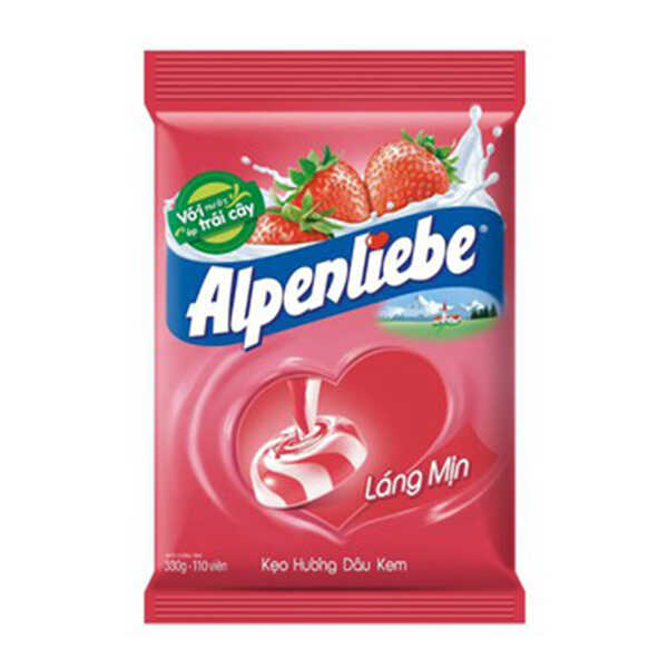 Kẹo Alpenliebe Hương Dâu Kem Gói 34 viên