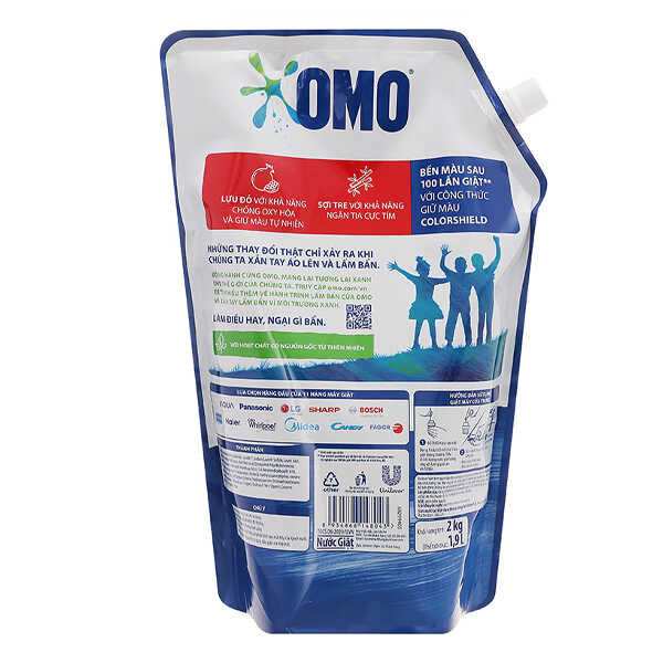 Nước Giặt Omo Matic Cửa Trước Xanh Túi 2.3 Kg