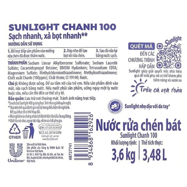 Nước rửa chén sunlight