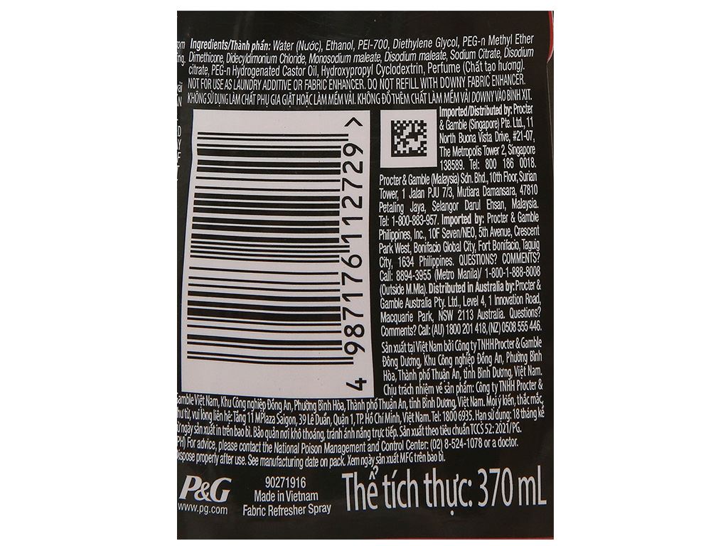 Nước Xịt Vải Downy Hương Đam Mê