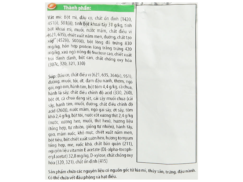 Mì Khoai Tây Omachi Tôm Chua Cay Thái 80gr