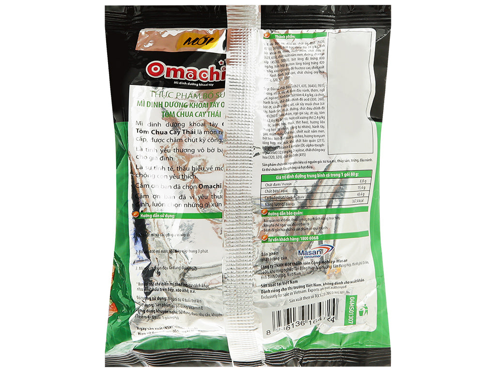 Mì Khoai Tây Omachi Tôm Chua Cay Thái 80gr