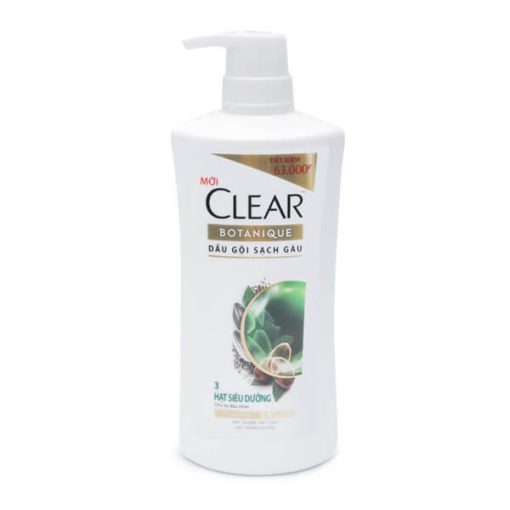 Dầu Gội Sạch Gàu Clear Botanique 3 Hạt Siêu Dưỡng 630g