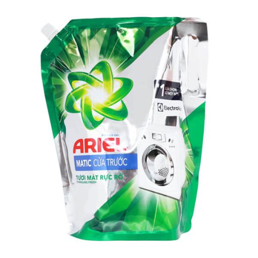 Nước Giặt Ariel Cửa Trước Tươi Mát Rực Rỡ Túi 2.4kg