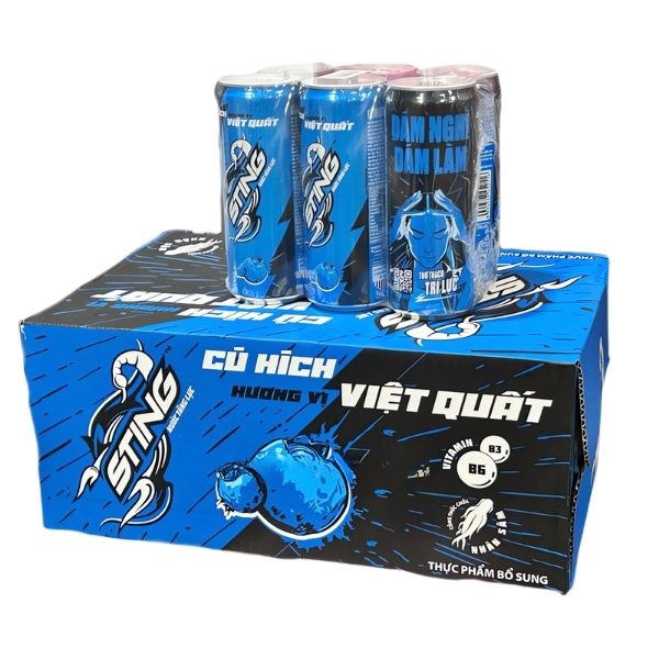 Nước tăng lực Sting hương việt quất lon 320ml