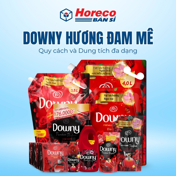 Bộ sản phẩm nước xả Downy Hương Đam Mê với nhiều dung tích từ 18ml đến 4L