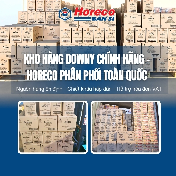 Kho hàng nước xả Downy Đam Mê chính hãng tại Horeco, phân phối toàn quốc.